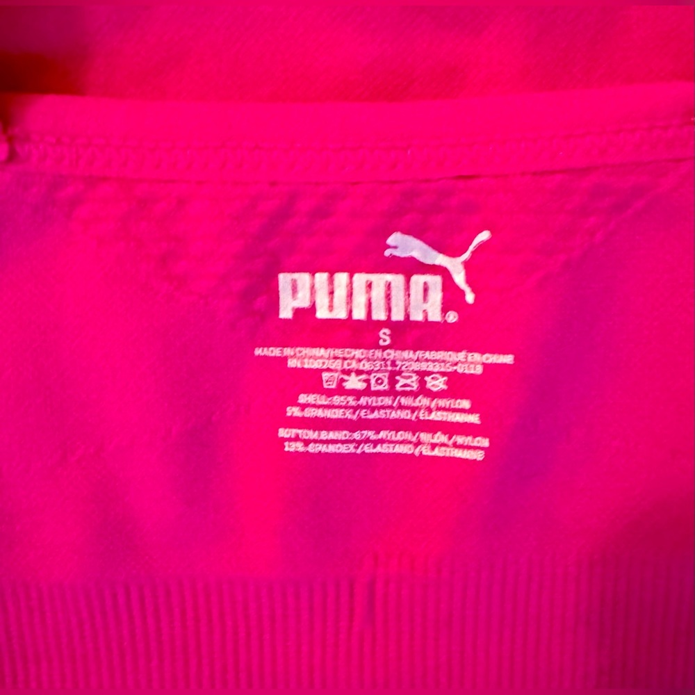 PUMA Fuchsia / Bright Pink Seamless Sports Bra - Size SMALL - Picture 8 of 10